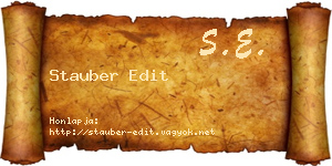 Stauber Edit névjegykártya